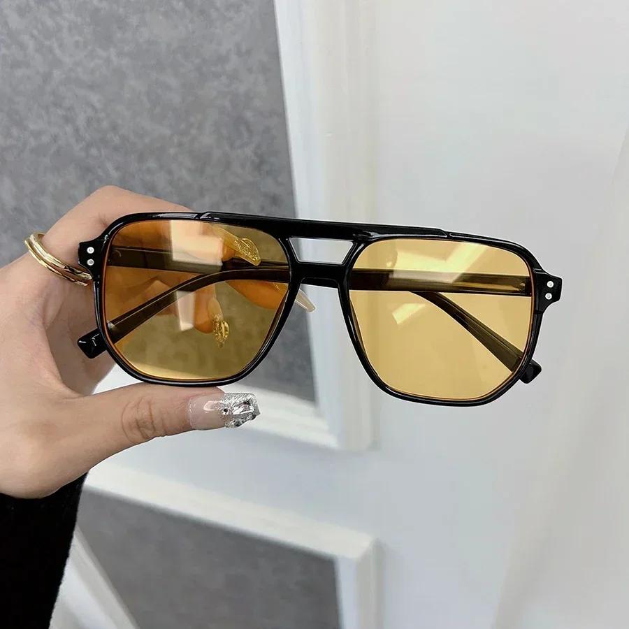 Klassische quadratische Sonnenbrille Retro stilvolle Brille für Damen Herren Minimalistische Mode Lässig Unisex