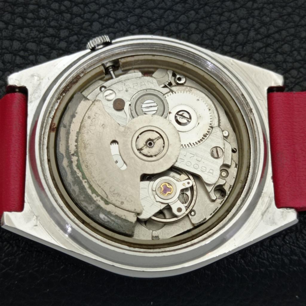 SEIKO 5 AUTOMATIC VINTAGE 7009A JAPAN MENS RED COLOR DIAL WATCH a702336-5 R124-a702336