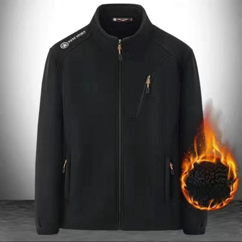 Giacca in Pile Autunnale e Invernale da Uomo Casual per Sport all'Aria Aperta Maglione in Pile Bifacciale
