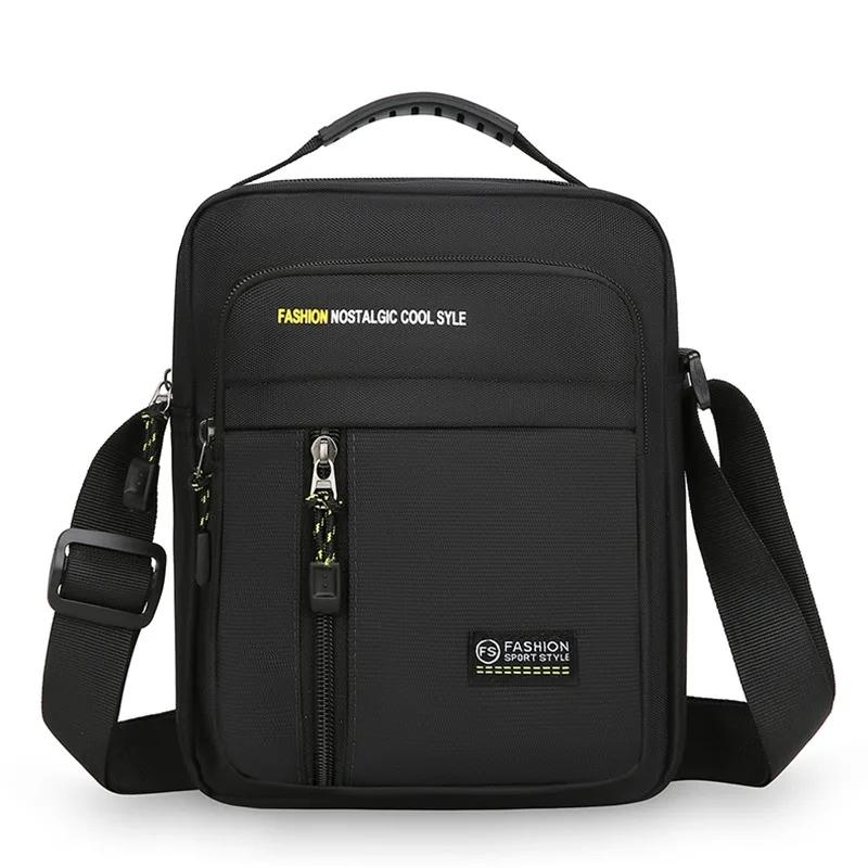 Men s Business Shoulder Bag Fashion Multi-Pockets Lightweight Casual Crossbody Bags  Oxford Men s Outdoor Chest Bag 19x7x25cm