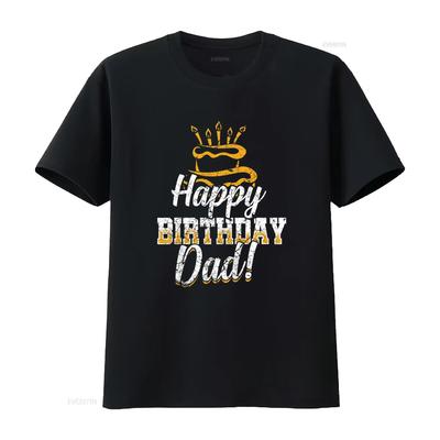 Happy Birthday Daddy Dad Papa Father BDay T Shirt Vintage Washed Unisex Top For Everyday Wear Breathable Slightly Versatile