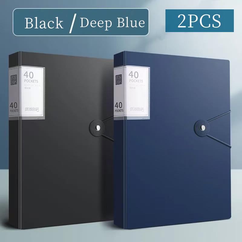 

2 шт. Папка-файл формата A4 с 60 пластиковыми карманами, портативный органайзер для офиса, школы, дома, видимое профессиональное хранилище для документов