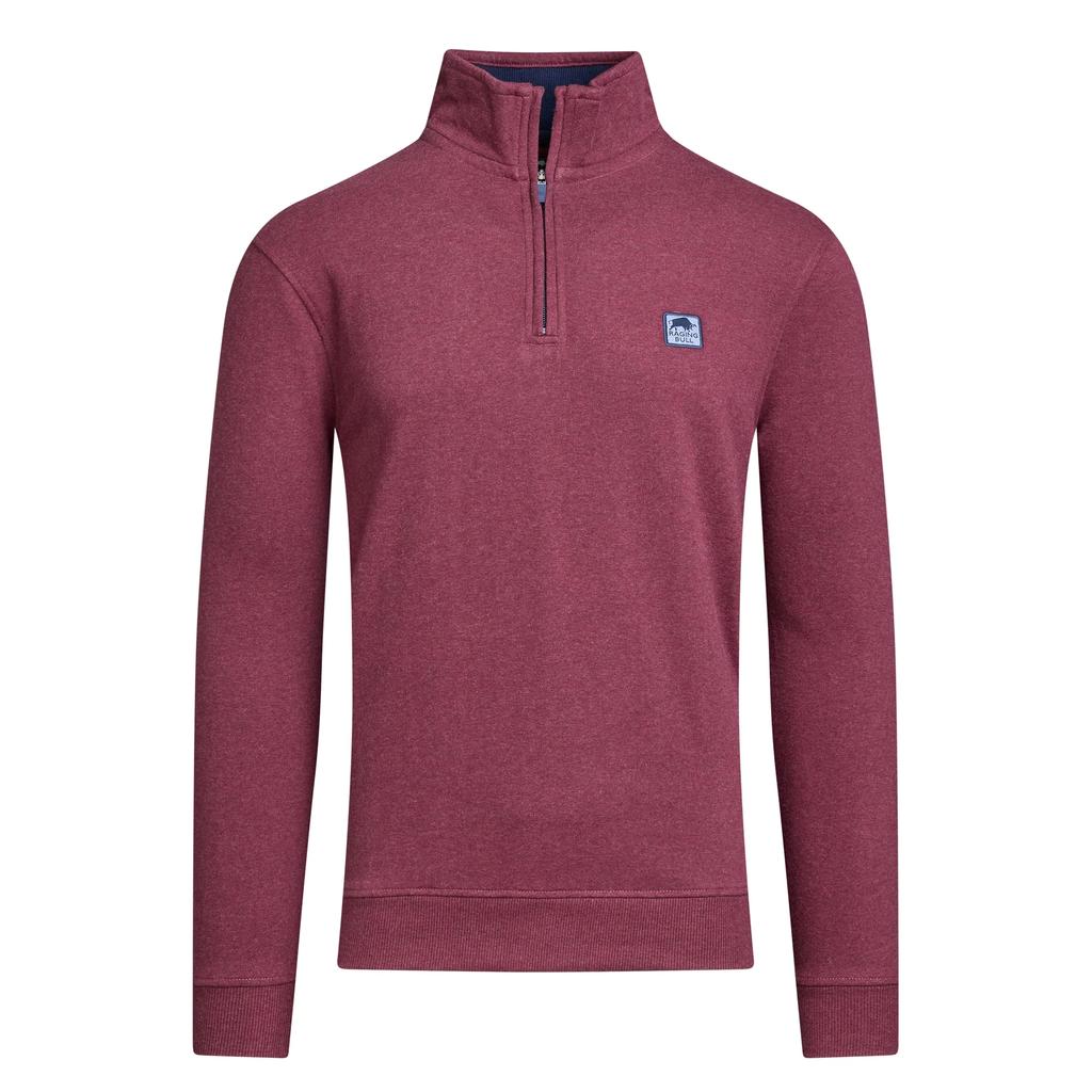 Raging Bull Mens Knitted Quarter Zip Classic Sweatshirt