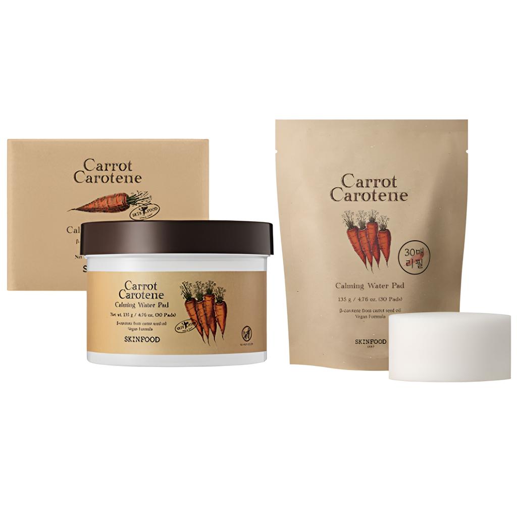SKINFOOD Carrot Carotene Calming Water Pad (30 Sheets MINI + 30 Sheets Refill)