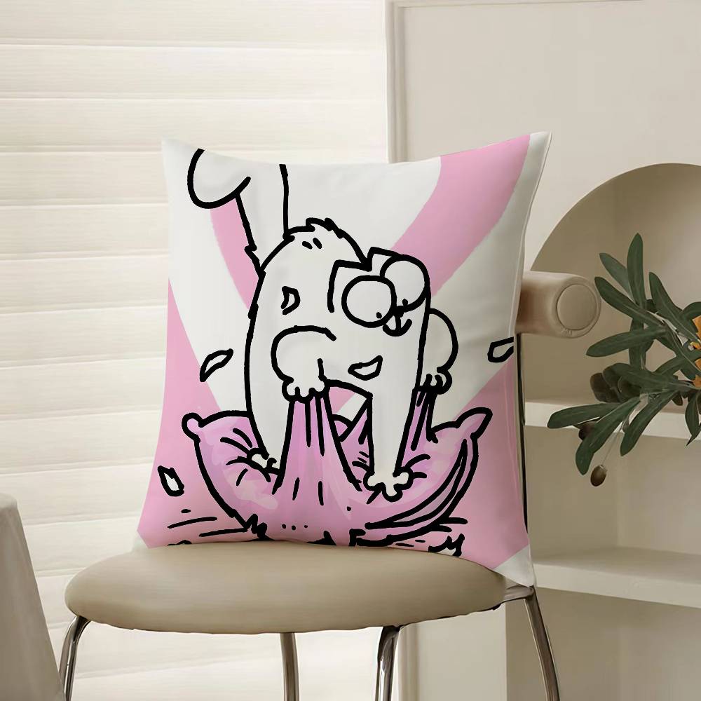 Einfacher Humorvoller Und Lustiger Stil Simons Katze Kissenbezug Komfort Sofa Bett Seidig elegant Unsichtbarer Reißverschluss Dekorative Kissenhülle