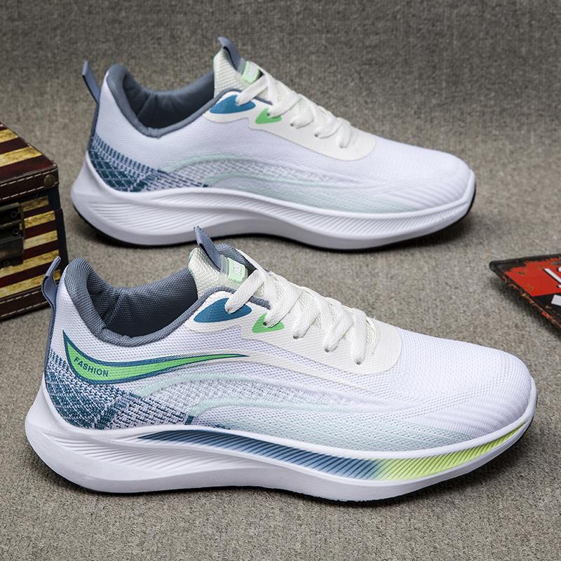 2025 New Men's Sports Shoes Fly Weaving Breathable Trend Platform Explosion Internet Celebrity Casual Running Men's Shoes