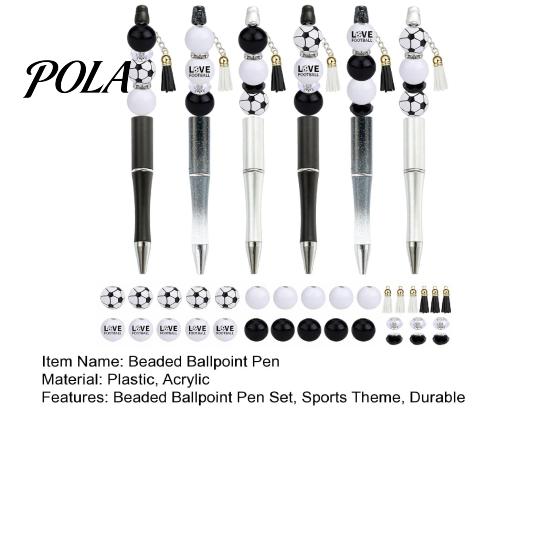 Creative Pen Making Crafts Beaded Ballpoint Kit, with Sports Beads DIY Craft Theme Pens Writing Stationery, for Football Fans Kids And Students School