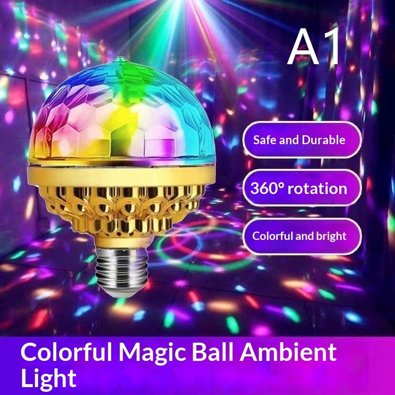 RGB Stage Magic Ball Light 360° Full Rotation Color Changing USB Plug for Bar Club DJ Show Anniversary Party Decor