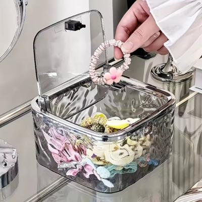 High End Transparent Acrylic Multifunctional Storage Box, Hair Accessories, Rubber Bands, Jewelry Storage, Cotton Swab Storage