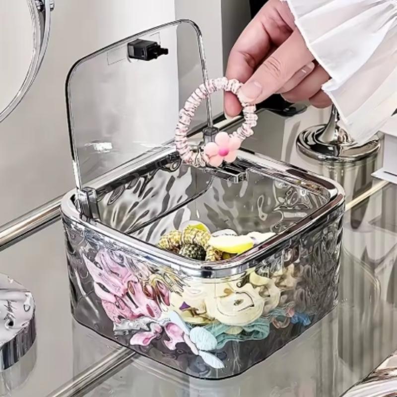 High End Transparent Acrylic Multifunctional Storage Box, Hair Accessories, Rubber Bands, Jewelry Storage, Cotton Swab Storage