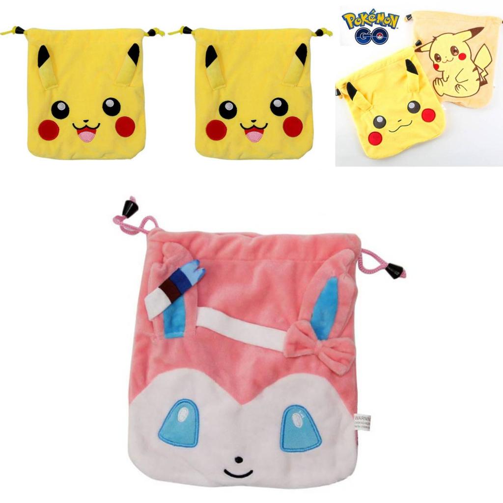 Săculeț cu șnur din blană izolată Pokmon pentru depozitare de călătorie și ambalaj cadou