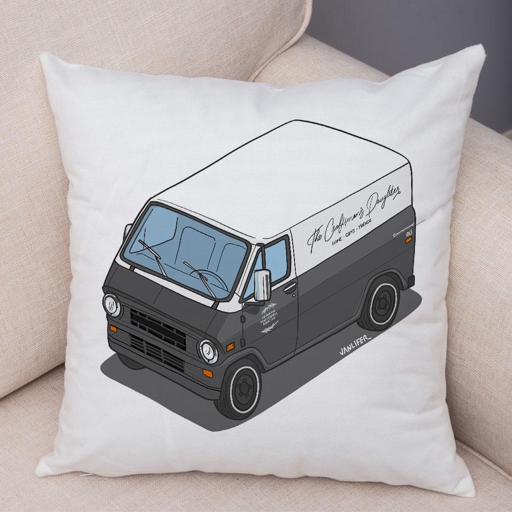 Față de pernă de camping cu desene animate Decorație de călătorie Husă de pernă pentru mașină Față de pernă potrivită pentru canapea acasă camera copiilor