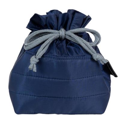Padou Ecorip Cooler Rice Ball Drawstring Bag Made with Recycled Insulated Drawstring Lunch Keeps Food Cold and Made In Japan (Navy) - Water-Repellent,