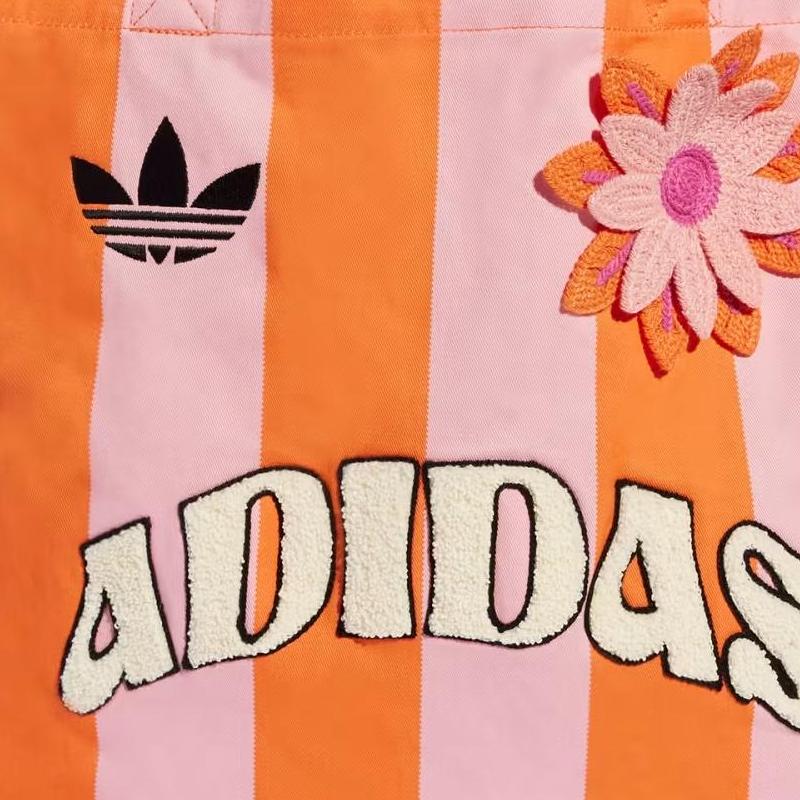 New Adidas Cotton Shoulder Bag Unisex Half Pink Spark & Half Sun Orange KB8507