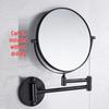 Punch-Free Double-Sided Retractable Makeup Mirror - Wall Mounted, Folding, Magnifying, Bathroom & Hotel Use.