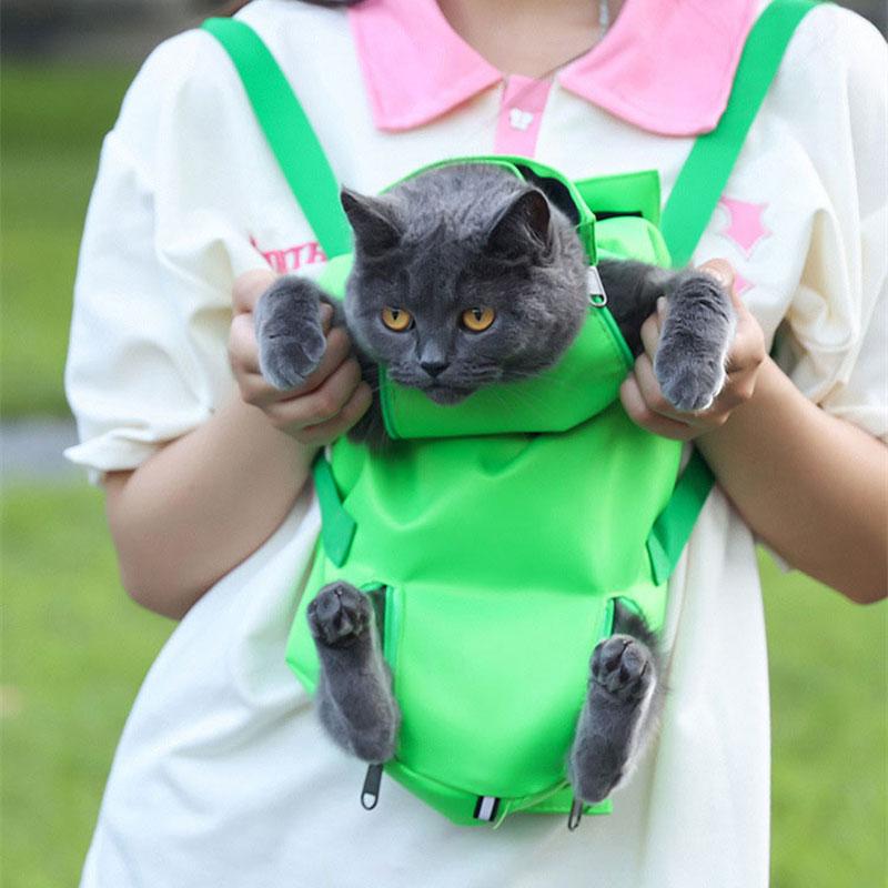 Adjustable Cat Carrier Bag Pet Four Legs Fixed Double Shoulder Dog Backpack Breathable Portable  Inject Anti-bite Carrier