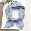 Breathable Flower Printed Headscarf Sweat-absorption Square Hijab Scarf  Neck Decoration