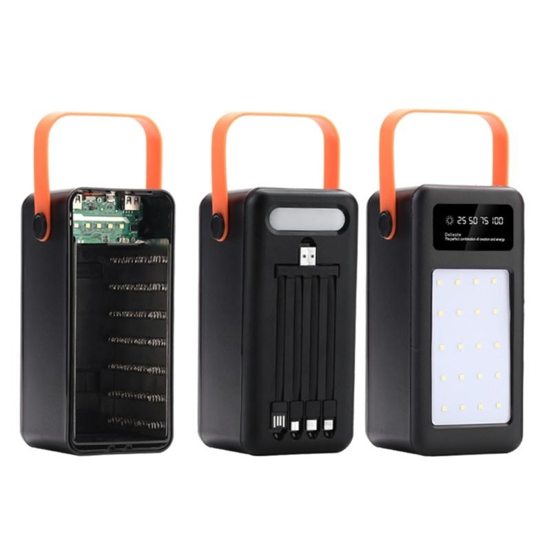DIY 28 X 18650 PD QC3.0 USB 10W 22.5W Battery Storage Box Fast Wireless Charging Power Bank Case 18650 Battery Holder