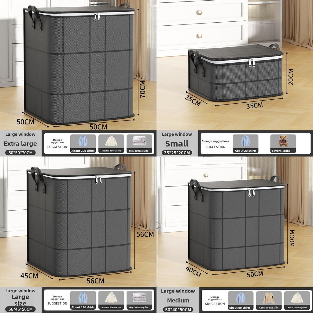 Home Essentials Storage Bag With Large Window Grid For Bedroom Organization