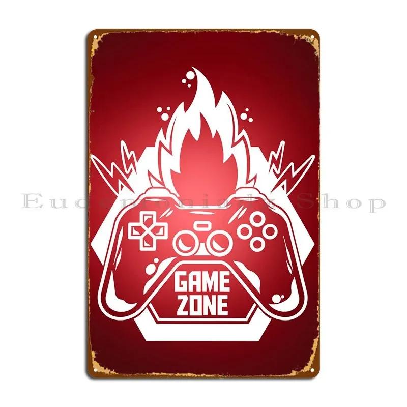 Game Zone Metal Sign Mural Iron Garage Create Classic Tin Sign Poster 20x30cm（7.8x11.8inch）