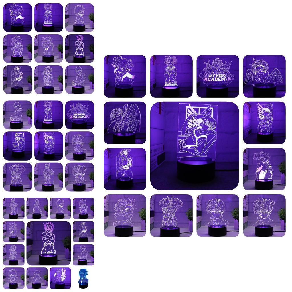 Colorful 3d My Hero Academia Night Light Led Table Lamp For Anime Lovers And Collectors