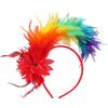 Colorful Feather Headband for Masquerades TeaParty Costume Accessories Fascinator Hairband 1920s Party Headpieces