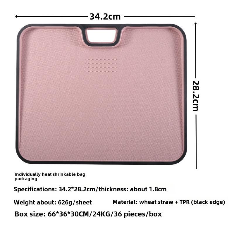FDA-Approved Wheat Straw Plastic Double-Sided Cutting Board for Meat, Vegetables, and Fruits