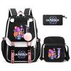 3Pcs/set Anime Cartoon 26 English Letter Printed Backpack with Shoulder Bag for Teenager Student Girl Boy Bookbag Large Capacity Travel Bag Kid Gift