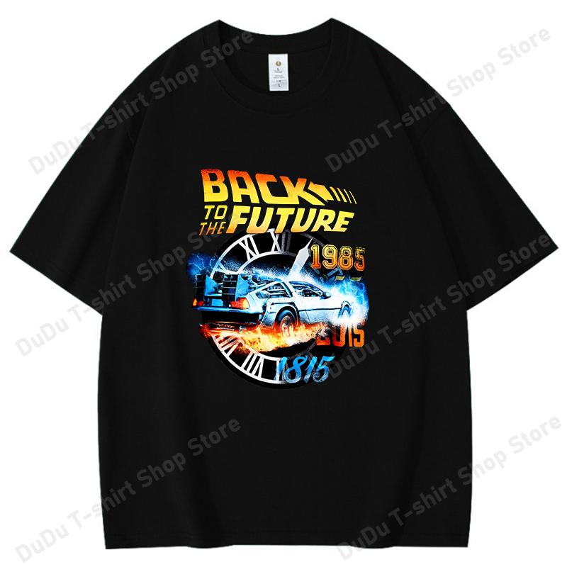 Cotton 100% T-Shirt Men Women Y2k Harajuku Back To The Future T Shirt Summer Short Sleeve Haraj