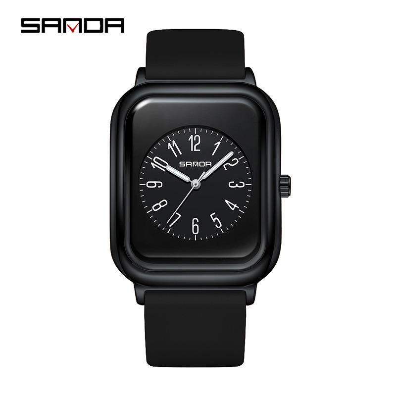 Sanda TikTok Bestseller: Unisex Leather Strap Quartz Watch with Simple Calendar, Waterproof Design.