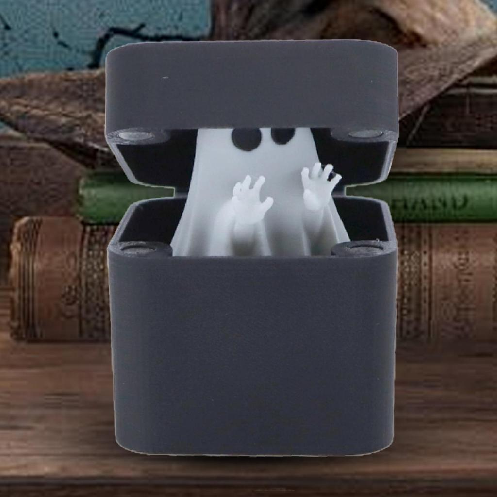 Ghost Figurine Ghost In A Box Trick Toys Spooky Small Gag Favors Figurines For Mantel Bookshelf Dining Table Party Halloween