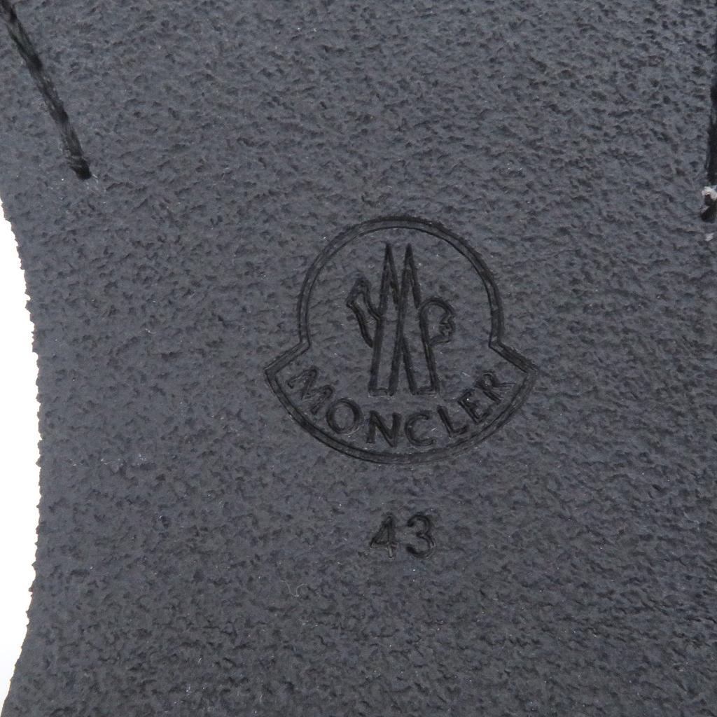 Pristine MONCLER Ankle boots Metal logo lace-up black leather mens 43 Used