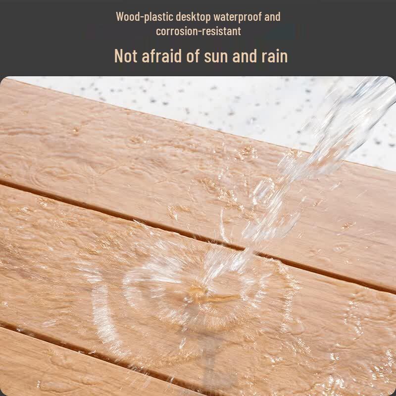 JINGGENG Outdoor Plastic Wood Table and Chair Set