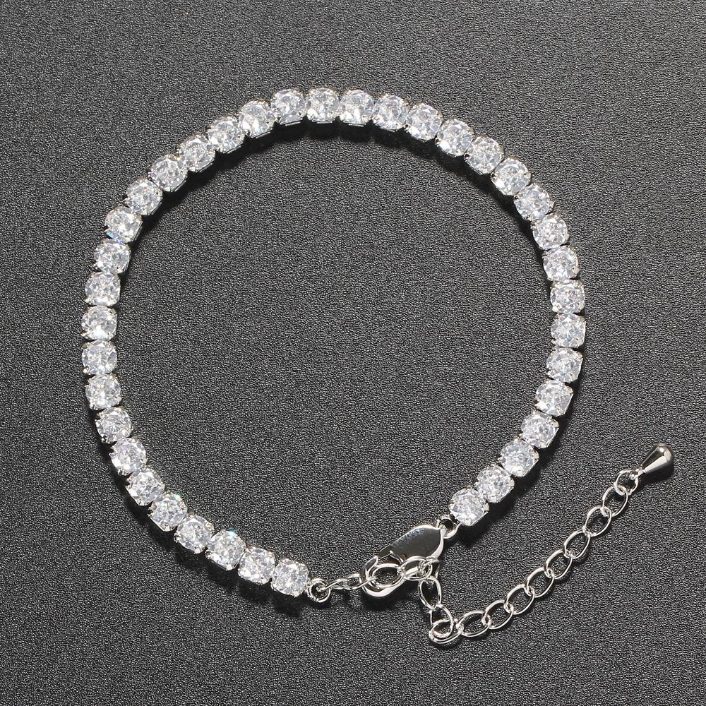 Woven Tennis Bracelet 3mm 4mm 5mm Hip-Hop Accessory Unisex Zircon Strip with Gold/Silver Plating