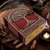Large Grimoire Vintage leather journal, Tree of Life Fat Journal, Blank spell book of shadows Celestial Gifts For Him Her