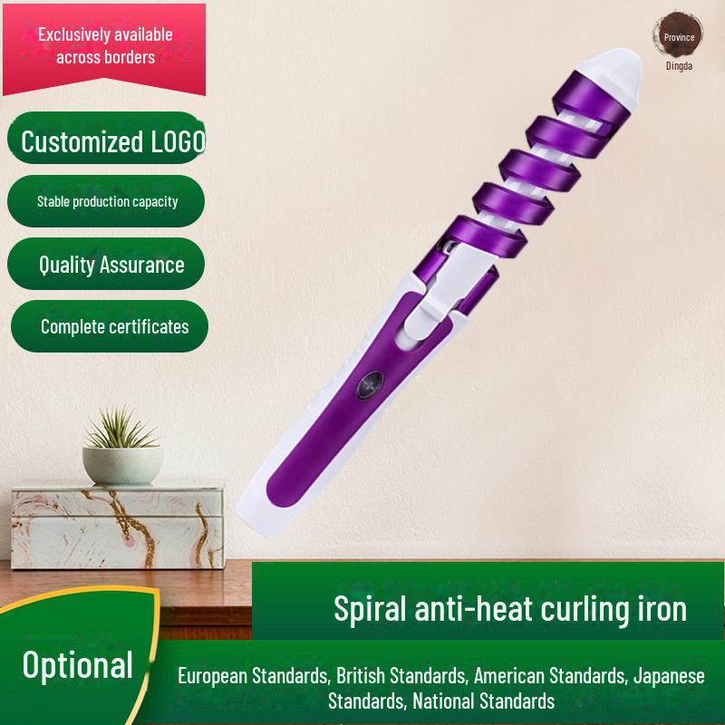Cross-Border Spiral Anti-Scalding Electric Curling Iron for Large Curls and Pear Flower Hair Styling