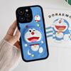 Doraemon 3D Silicone Phone Case for iPhone 15 Pro Max with Stand - Full Coverage Cartoon Design