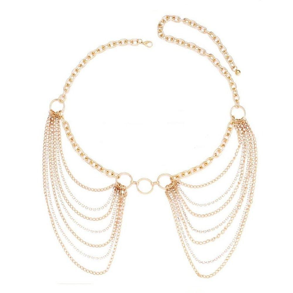 All-match Crystal Korean Body Chain Metal Waist Belts Waist Corset Chain Belts Women Waist Chain