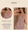 Lingyan Women's Shiny Silk Spaghetti Strap Deep V Nightgown Pajamas