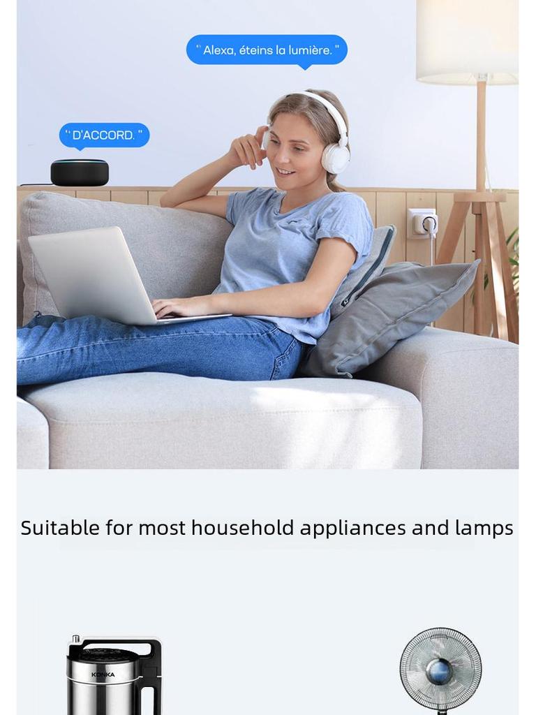 Tuya WiFi & Bluetooth Smart Socket with Alexa Voice Control & Mobile App Remote