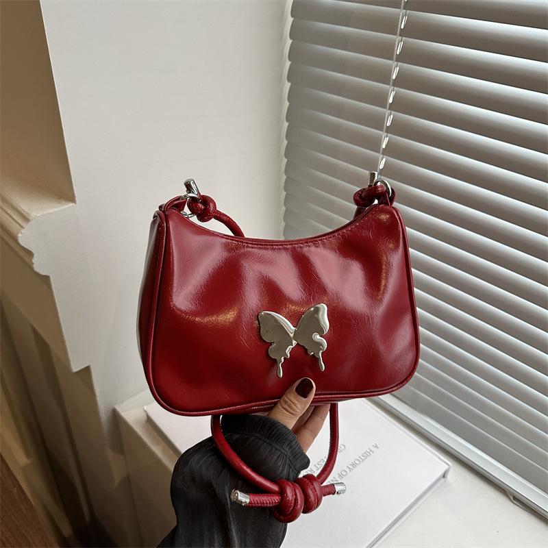 

This year s popular fashion underarm butterfly bag women s 2025 new high-end women s niche ins fashion shoulder bag красный