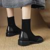Krazing Pot Flock Autumn Winter Shoes Low Heels Size 43 Stretch Boots Back Preppy Style Street Wear Elastic Ankle Boots