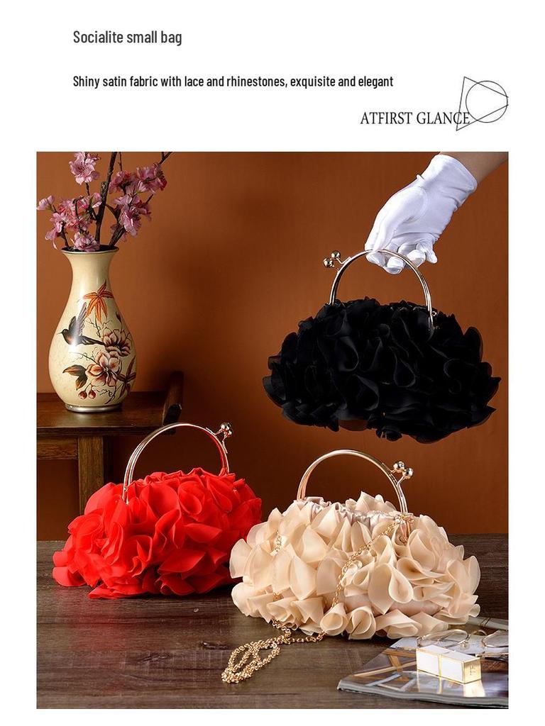 Elegante florale Clutch: Tasche für Braut-, Abend- und Cheongsam-Anlässe