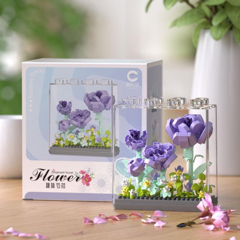 

Qimeng Fun Microgranules Rose Eternal Flower Building Block Ornament Assembly Kit Gift for Girls 7323-26 With box