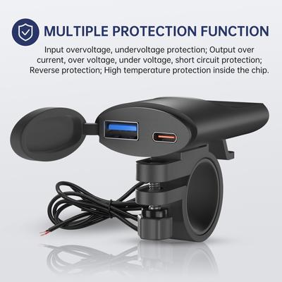 Motorcycle USB Charger 30W Type C IP67 Waterproof GPS Phone Charger for Yamaha Bmw Usb Adapter for F850gs R1200gs Accessories