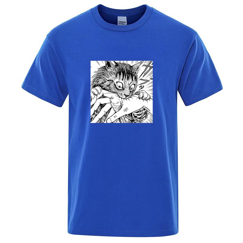Unisexs Tshirt High Quality Cotton Blend Funny Crazy Cat Printed Casual Loose Summer Cool for Unisex TShirt Oneck Male Tops Tees