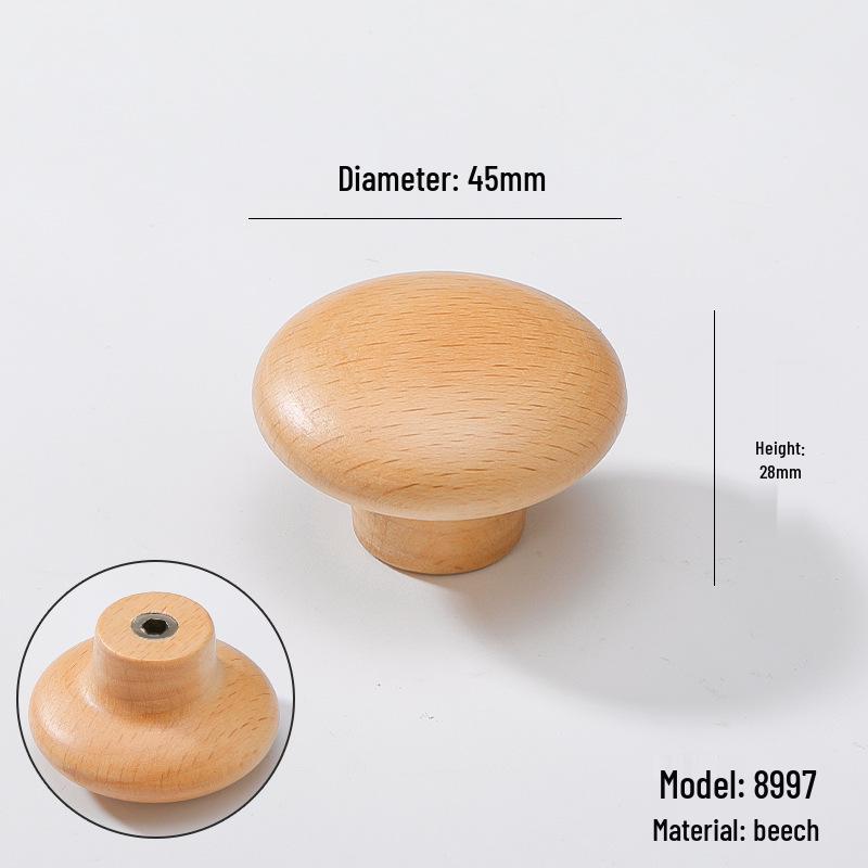 Solid Wood Cartoon Drawer Pull Knob for Children's Room