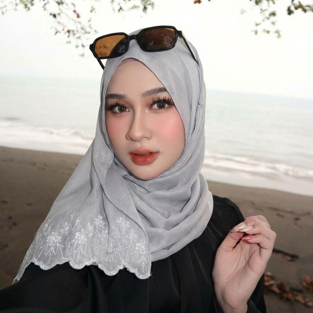 Chiffon Turbans Head Breathable Head Wraps New Rhinestone Chiffon Scarf