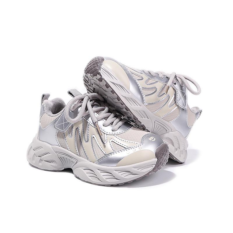 2025 Autumn/Winter Kids  Sports Shoes: Plush-Lined Running & Casual Dad Style for Boys & Girls 30