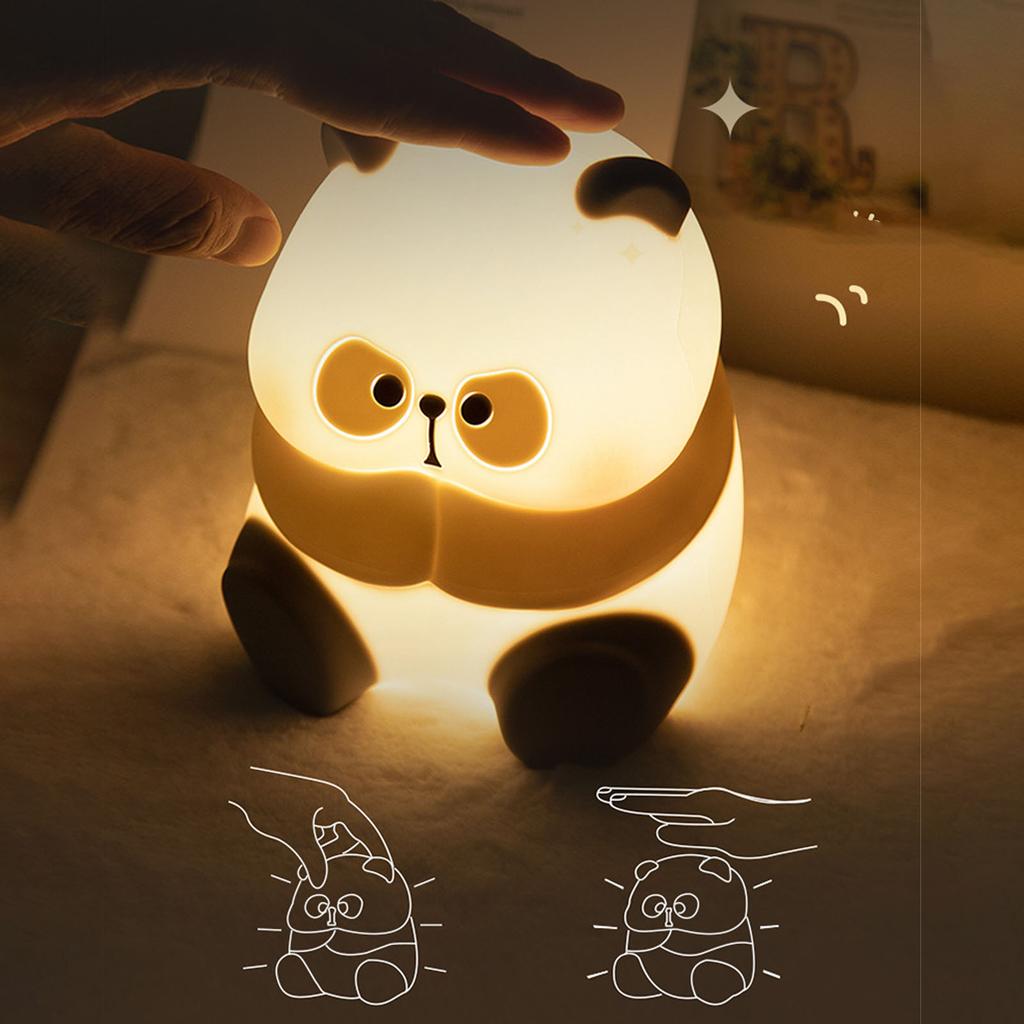 Pat Light Tap Night Light Cute Cartoon Soft Silicone Stress Relief Tap Light Toy with Battery for Bedroom